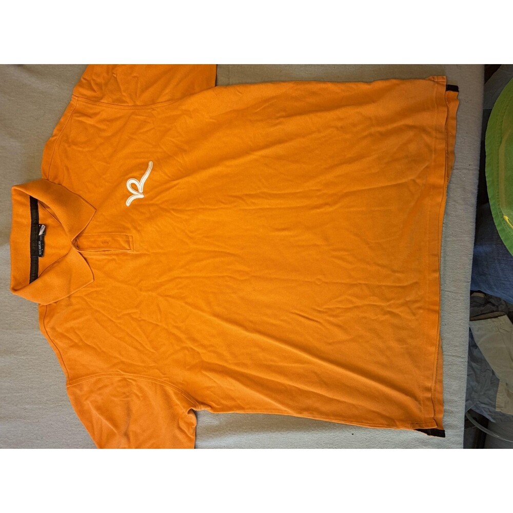 Rocawear Polo Shirt Mens 2XL Orange Embroidered Logo Streetwear Short Sleeve